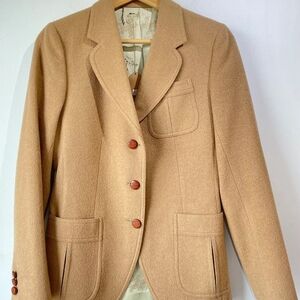 Rare Vintage 70s Stanley Blacker Riding Jacket Wool Blazer, Tan, S